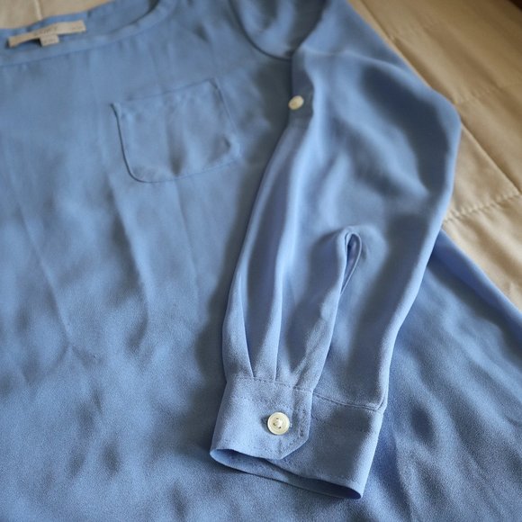 Loft Periwinkle Long Sleeve Flowy Blouse - Picture 4 of 7